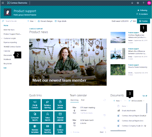 SharePoint vs Custom software demonstrating a sharepoint home screen