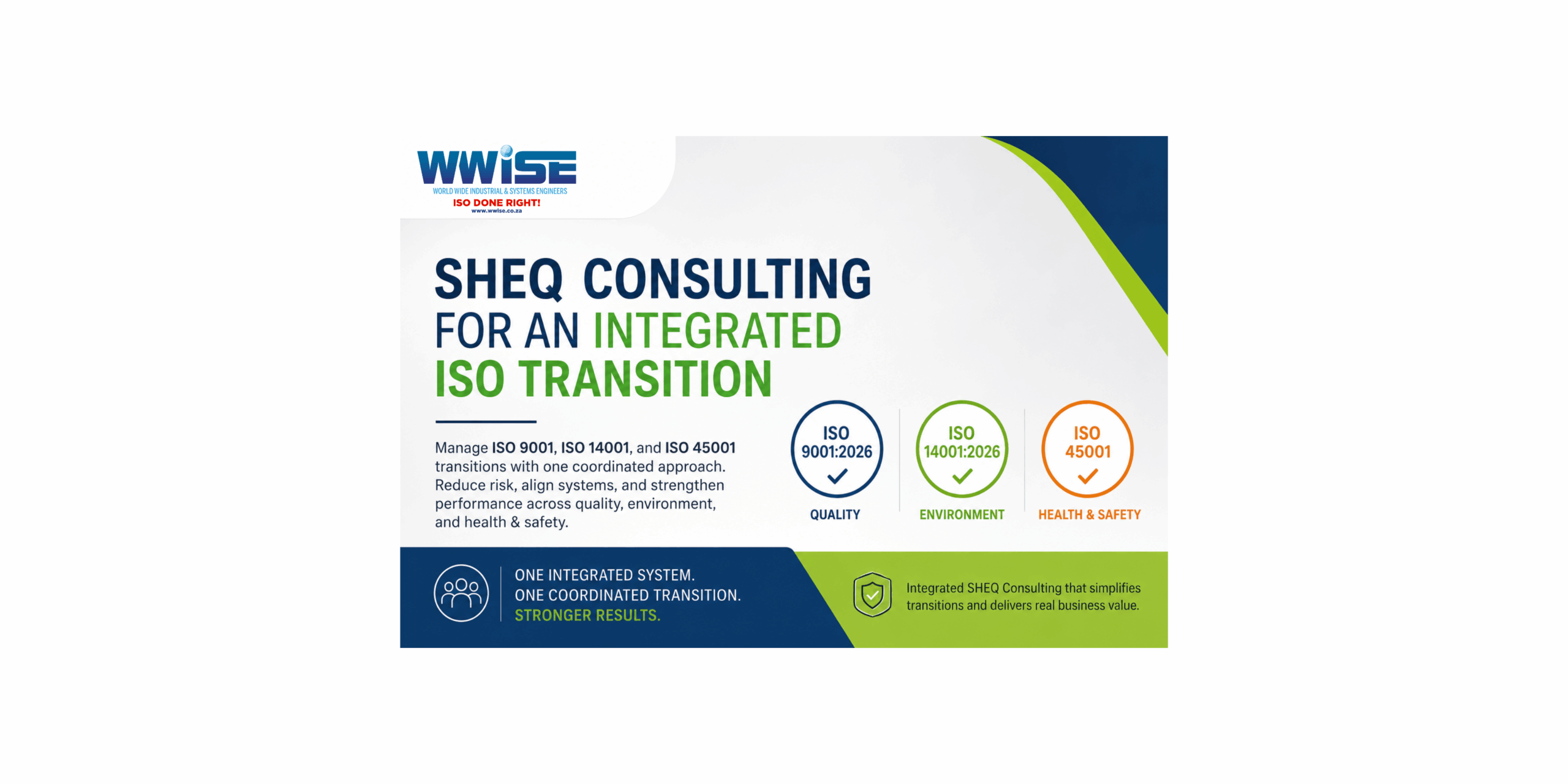 SHEQ Consulting for an Integrated ISO Transition